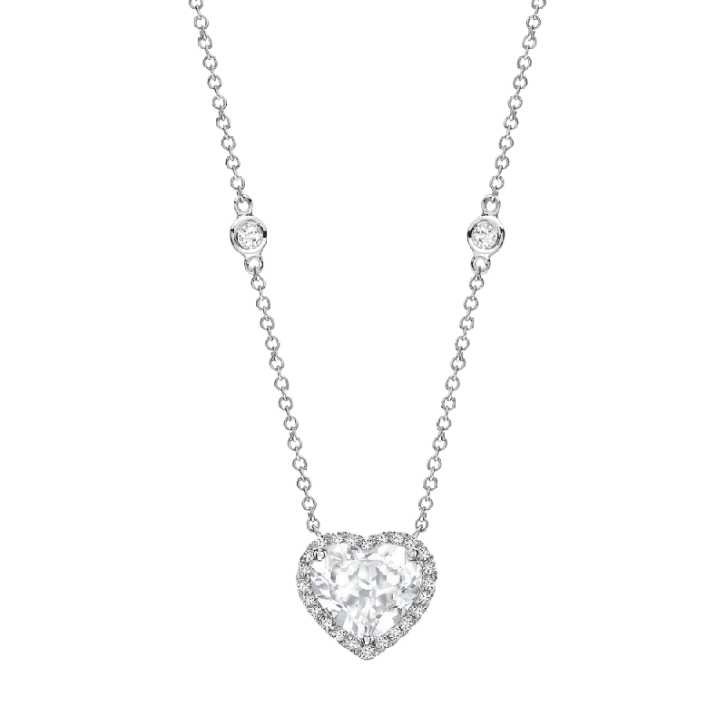 Spinel necklaces-Kiki McDonough Grace White Topaz Heart Necklace