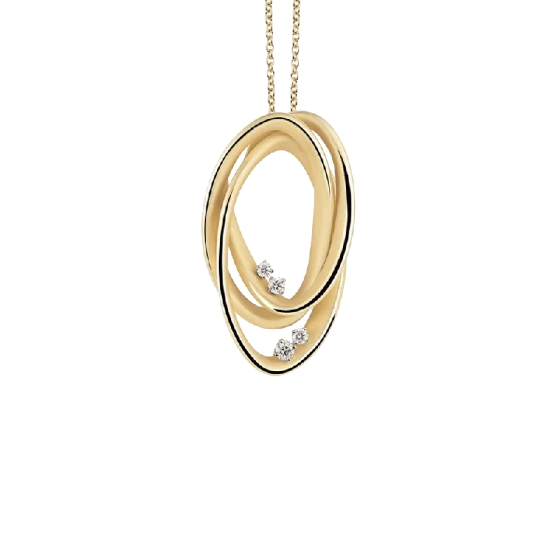 Retro deco necklaces-Cammilli Firenze Icon Necklace 18ct Yellow Sunrise Gold with Diamonds