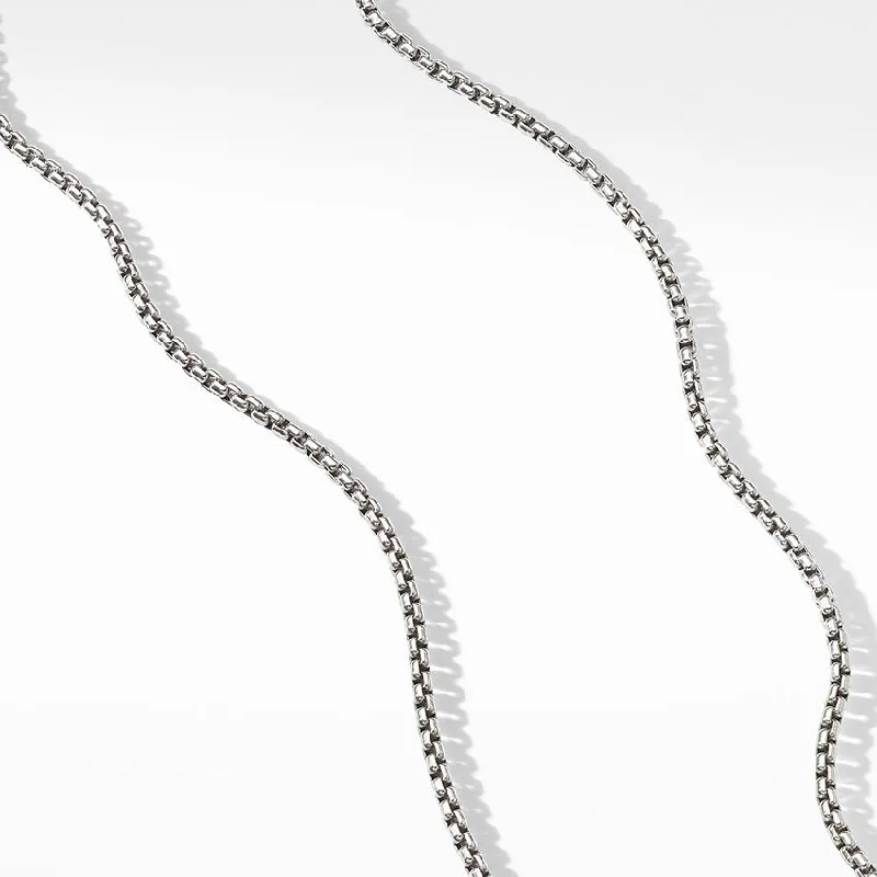 Textured disc necklaces-David Yurman Small Box Chain Necklace with an Accent of 14ct Gold