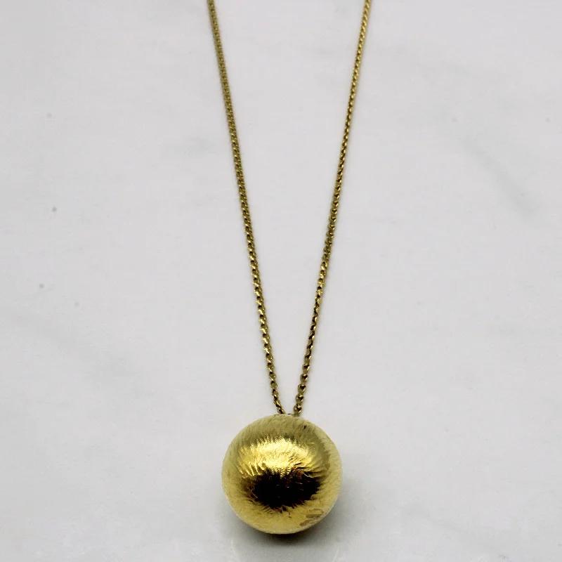 Shiny crystal necklaces-18k Yellow Gold Globe Pendant & Necklace | 25" |