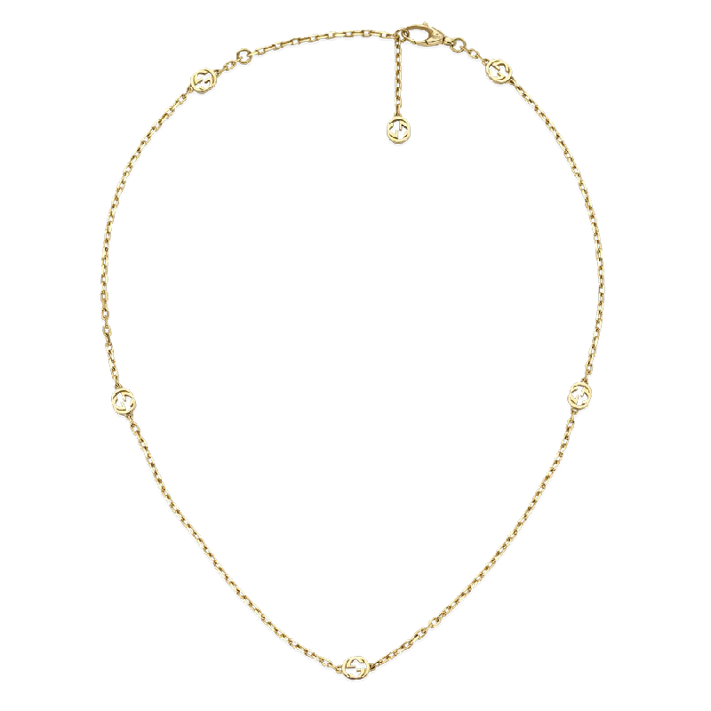 Curved gem necklaces-Gucci Interlocking 18ct Yellow Gold Necklace