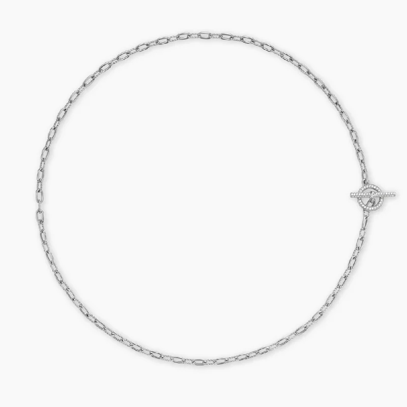 Corded link necklaces-David Yurman Madison Pavé Toggle Chain Necklace