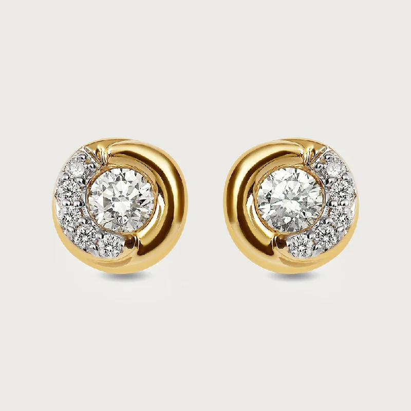 Fox wing earrings-Versa Certified Diamonds Stud Earrings in 14K Gold, 0.27 cts. IGI Certified diamonds