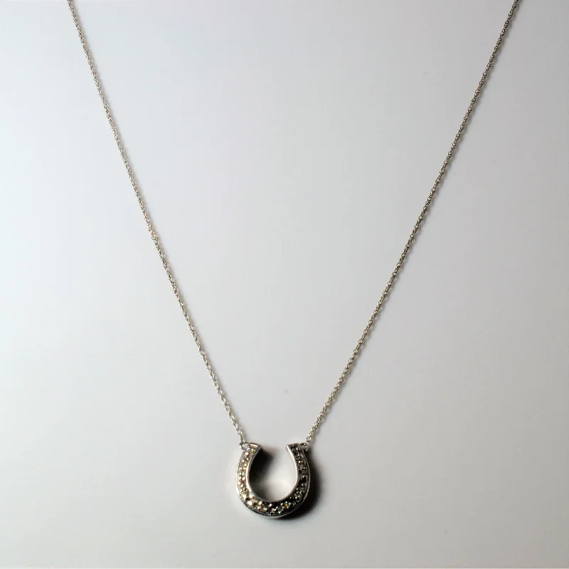 Alloy metal necklaces-White Gold Diamond Pendant Necklace | 0.14ctw | 17"|