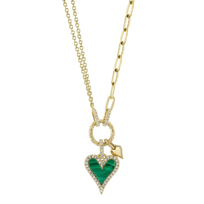 Emerald gem necklaces-Diamond Heart Pendant 4690135