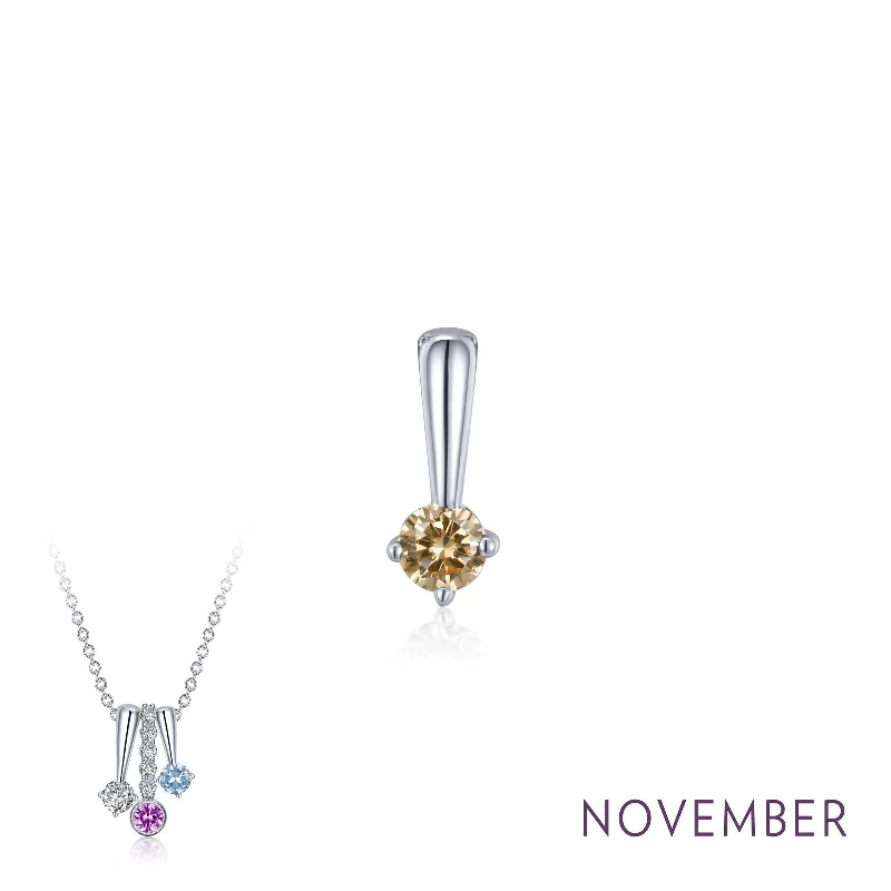 Delicate charm necklaces-Lafonn Birthstone Round November Yellow Topaz Necklace BP005YTP00