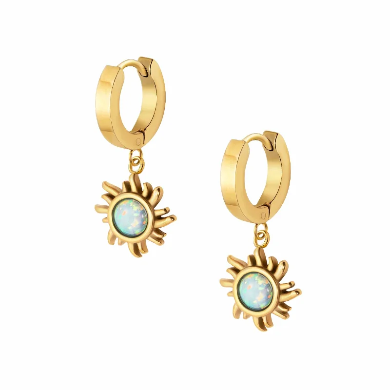 Topaz stone earrings-Rae Opal Hoop Earrings