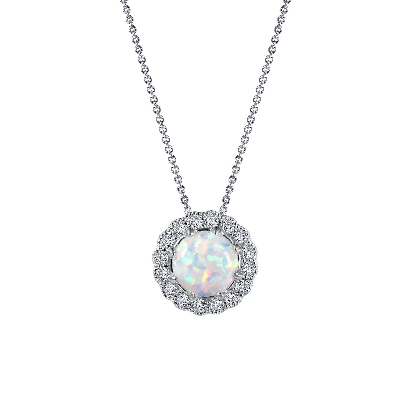 Shiny crystal necklaces-Lafonn Heritage Round Opal Opal Necklace P0205OPP18