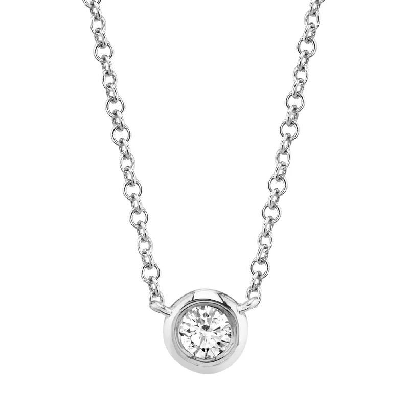 Sleek design necklaces-Single Diamond Necklace 4690118