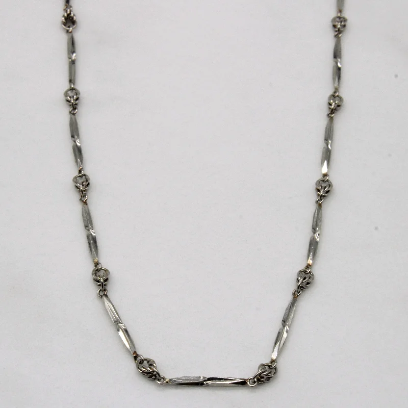 Aged silver necklaces-Platinum Link Necklace | 16" |