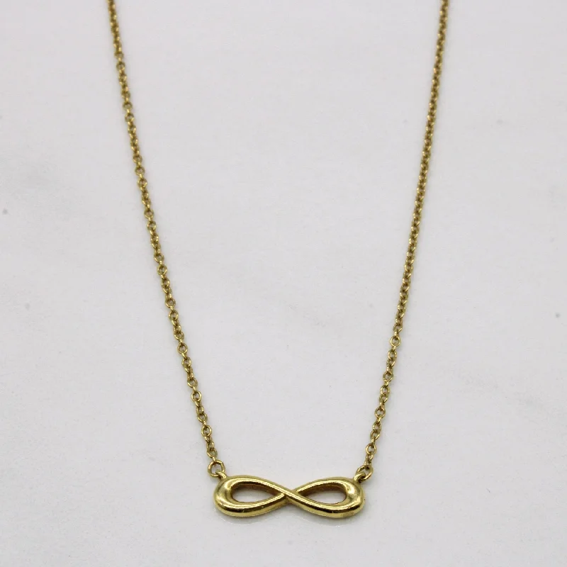 Tight clasp necklaces-'Tiffany & Co' Infinity Pendant Necklace in 18k Gold | 16" |