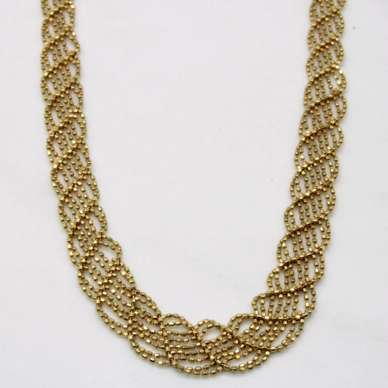 Snap clasp necklaces-14k Yellow Gold Woven Necklace | 16" |