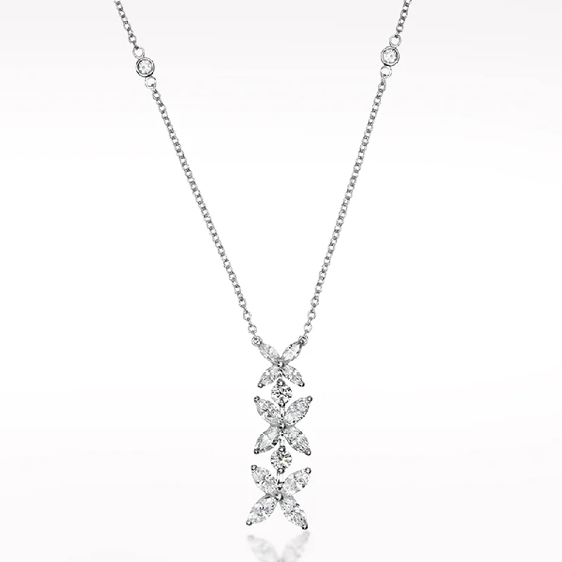 Leaf motif necklaces-Kisses 1.59ct Diamond Necklace