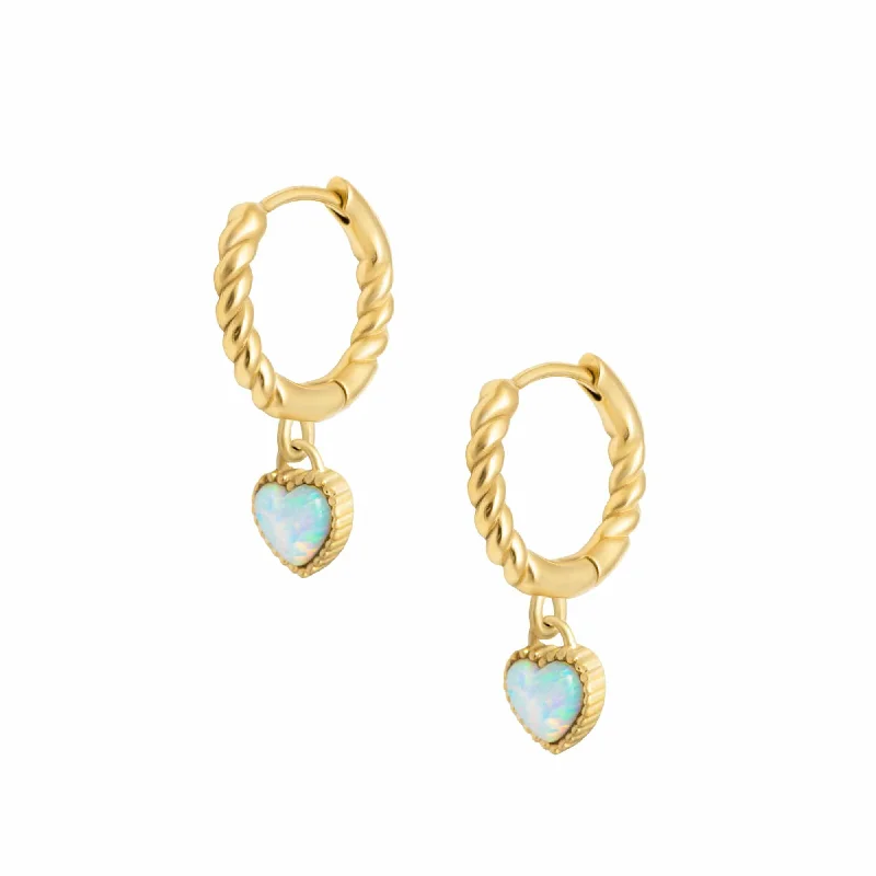 Classic flair earrings-Tilly Opal Hoop Earrings