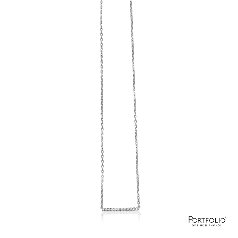 Sharp-line necklaces-0.30ct Diamond White Gold Necklace