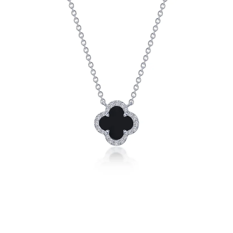 Raised bar necklaces-Lafonn Classic Onyx Necklace N0334OXP20