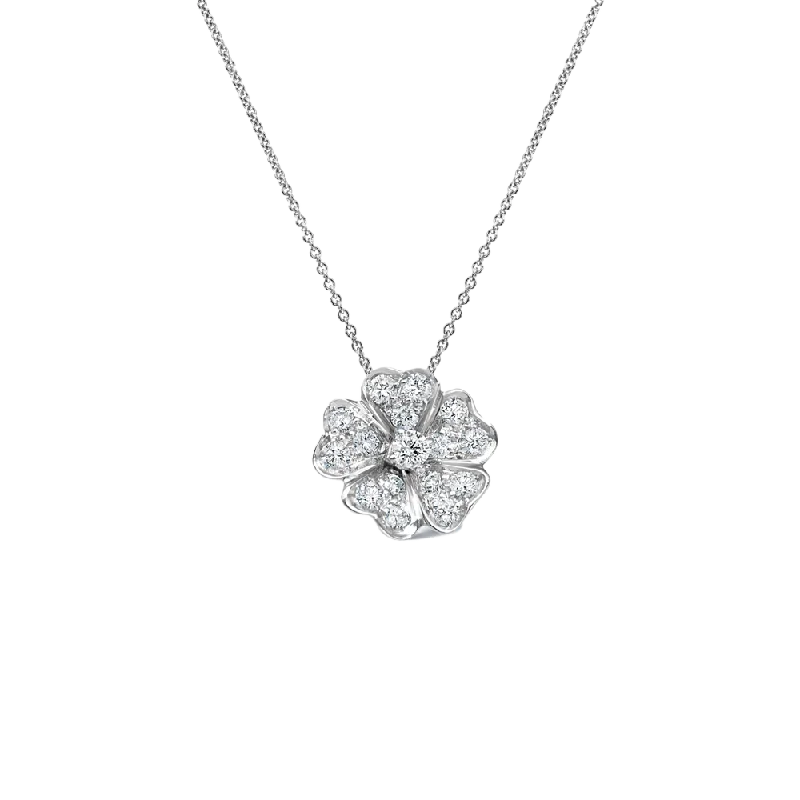 Sea wave necklaces-Flora 0.33ct Diamond White Gold Necklace