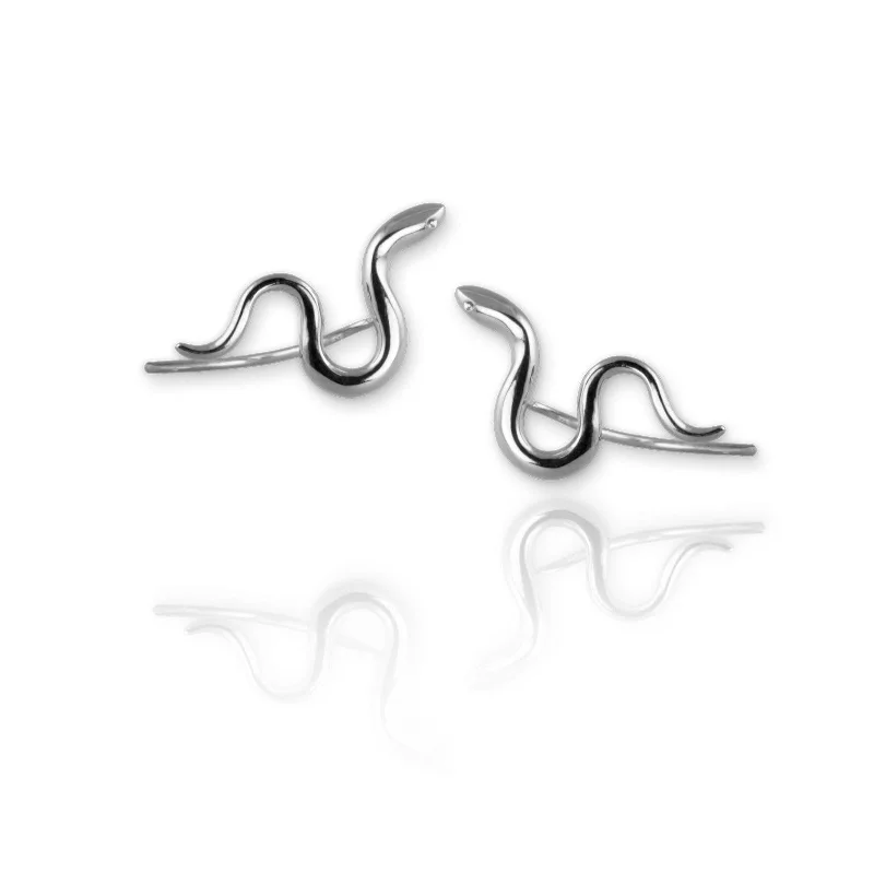 Soft threader earrings-Snake Ear Stud Clamp