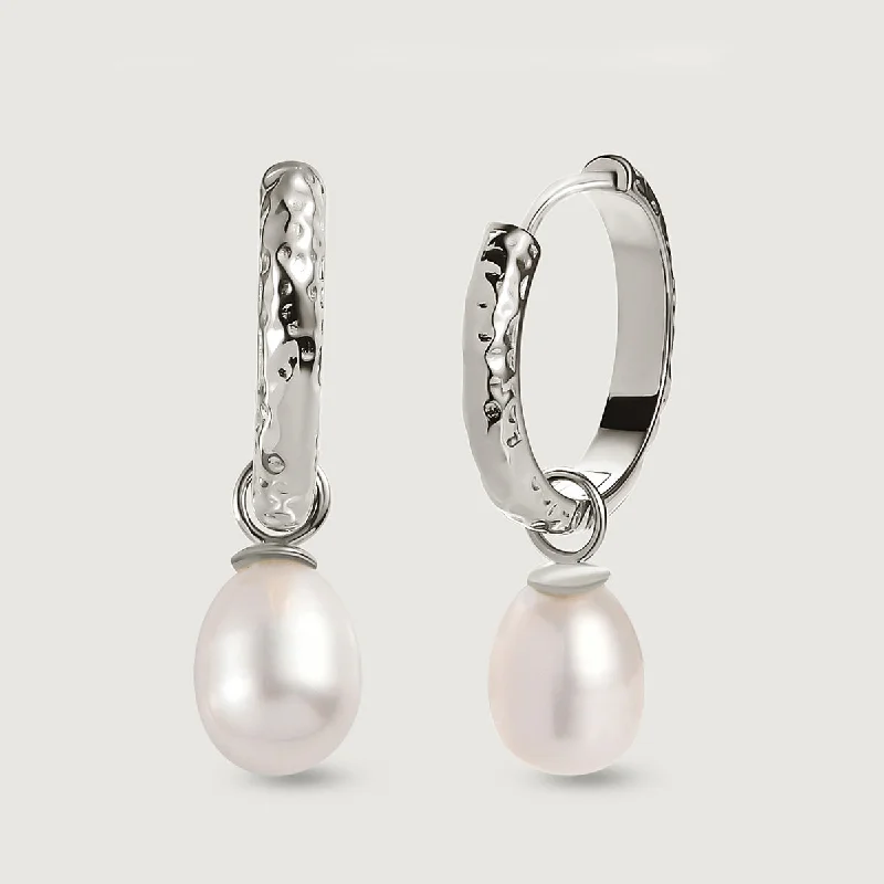 Victorian flair earrings-Grecian Pearl Drop Earrings