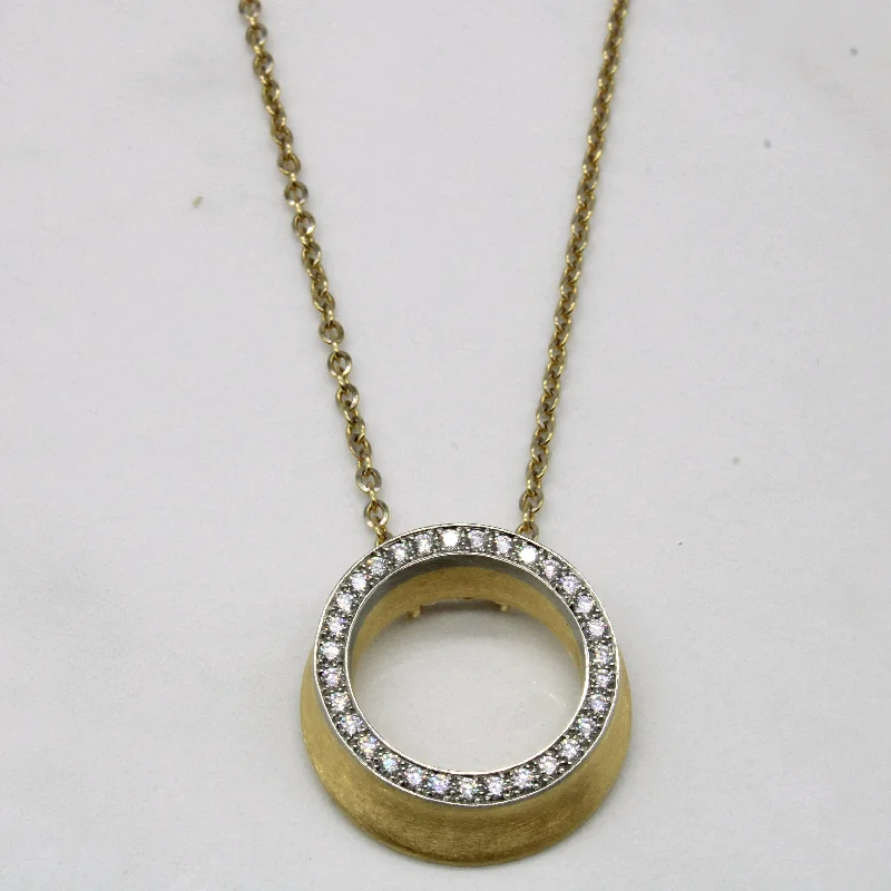 Round drop necklaces-Montecristo' Diamond Circle Pendant Necklace | 0.47ctw | 18" |