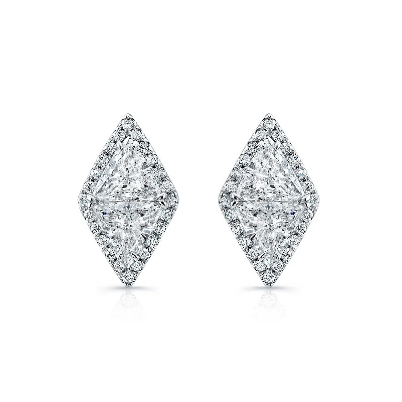 Square dangle earrings-Trillion Cut Pavé earrings