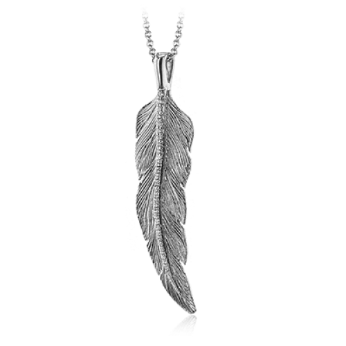 Onyx drop necklaces-Zeghani Feather Necklace ZP917