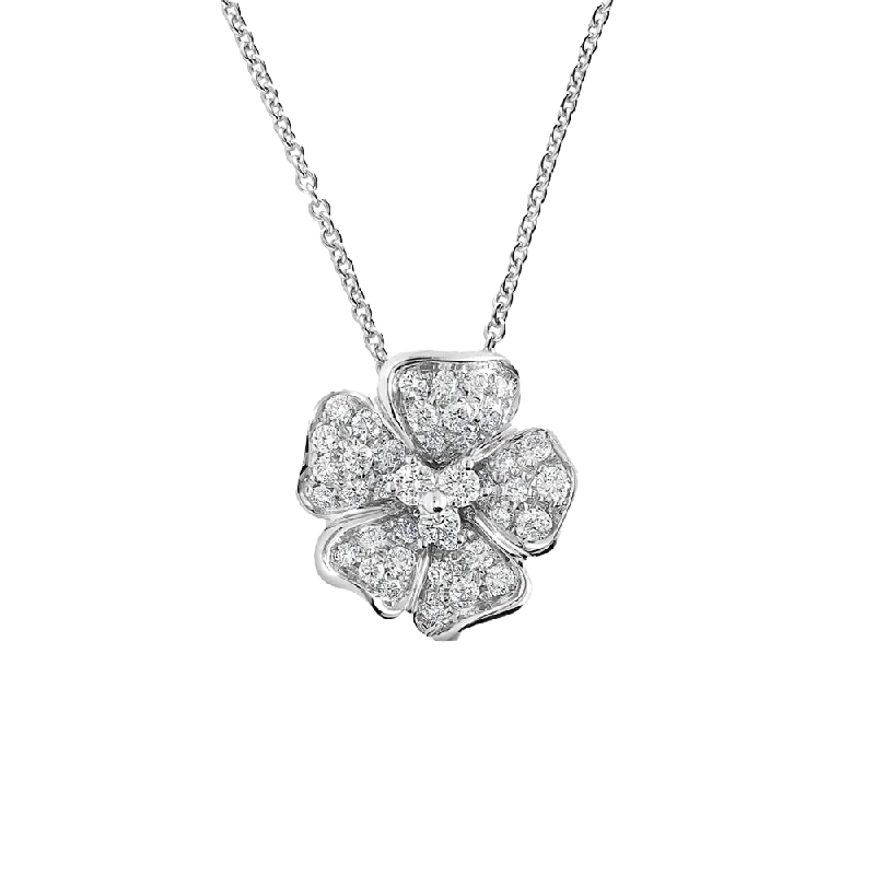 Bright druzy necklaces-Flora 0.64ct Diamond White Gold Necklace