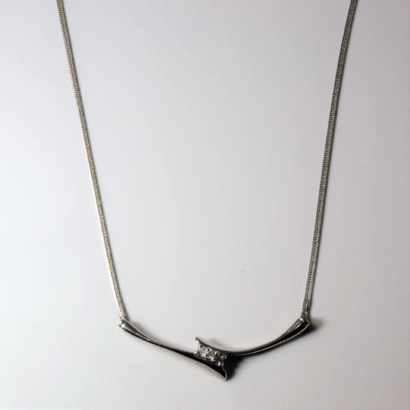 Snap clasp necklaces-Bypass Three Stone Diamond Necklace | 0.13ctw | 18"|