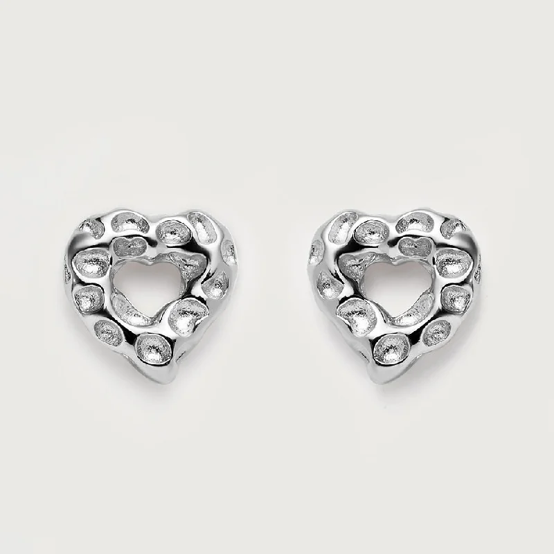 Polished art earrings-Allegro Heart Stud Earrings