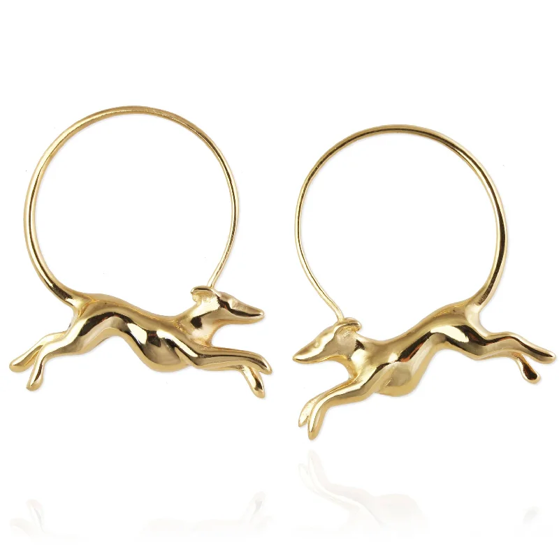 Wide hoop earrings-Greyhound Hoop Earrings