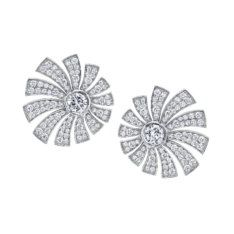 Layered tier earrings-Diamond Stud Earring