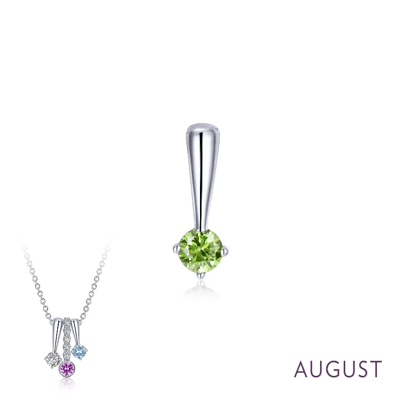 Leaf motif necklaces-Lafonn Birthstone Peridot August Necklace BP004PDP00