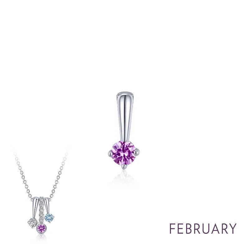 Six-strand necklaces-Lafonn Birthstone Round February Amethyst Necklace BP005AMP00