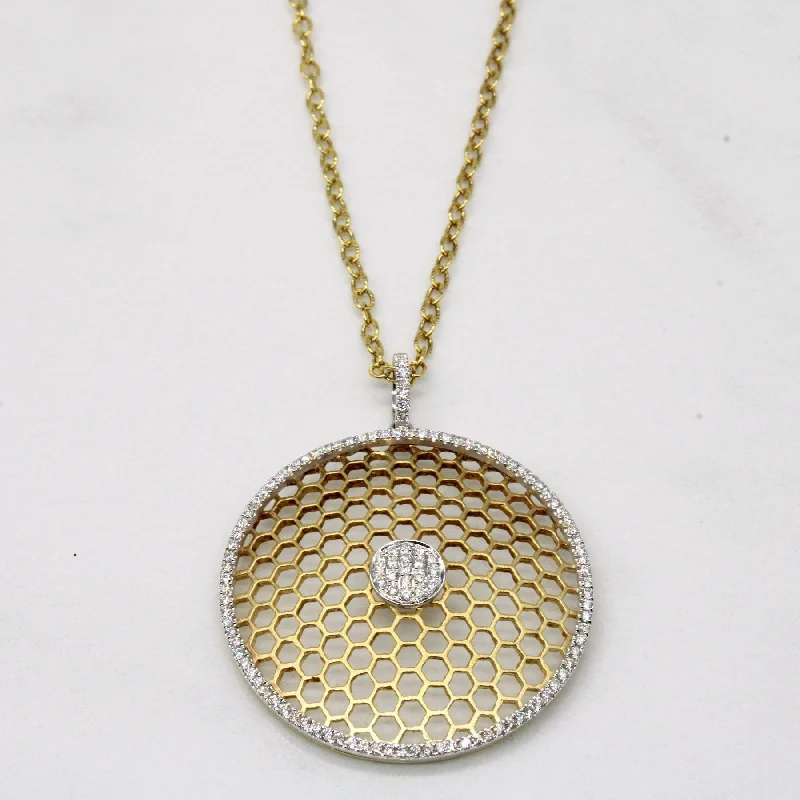 Subtle filigree necklaces-'Birks' Diamond Lattice Pendant & Necklace | 0.45ctw | 16" |