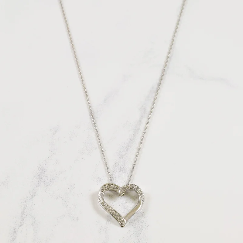 Faith charm necklaces-Diamond Heart Pendant Necklace | 0.06ctw | 20" |