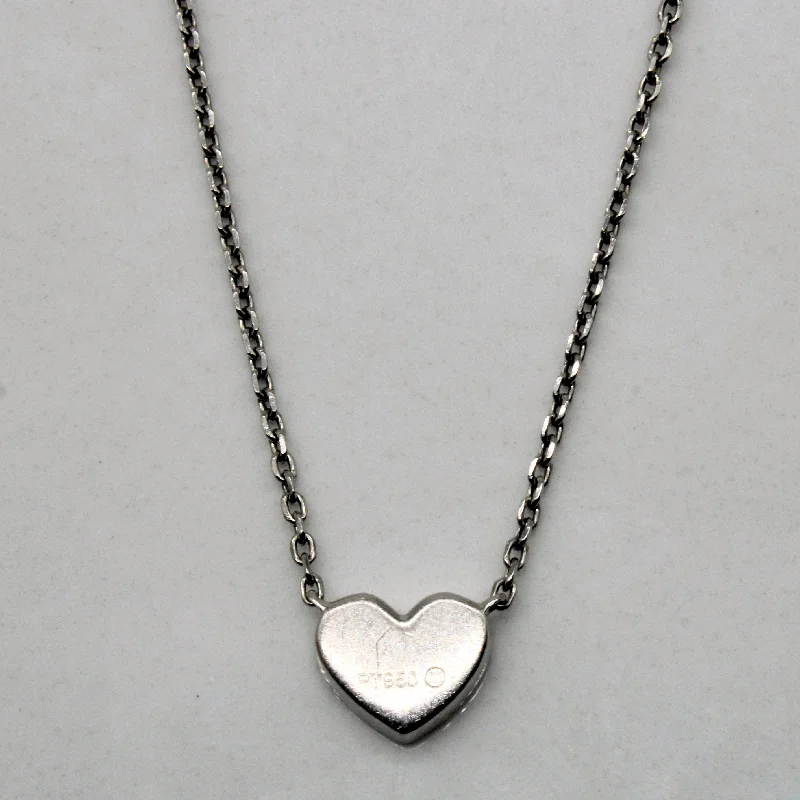 Raised bar necklaces-Platinum Heart Pendant & Necklace | 18" |