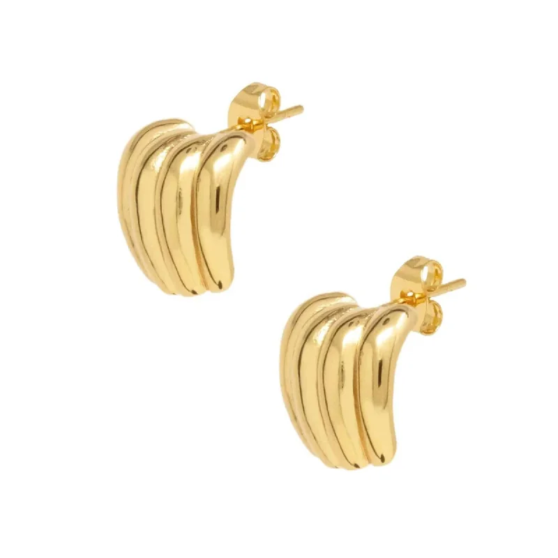 Broad hoop earrings-Madden Stud Earrings