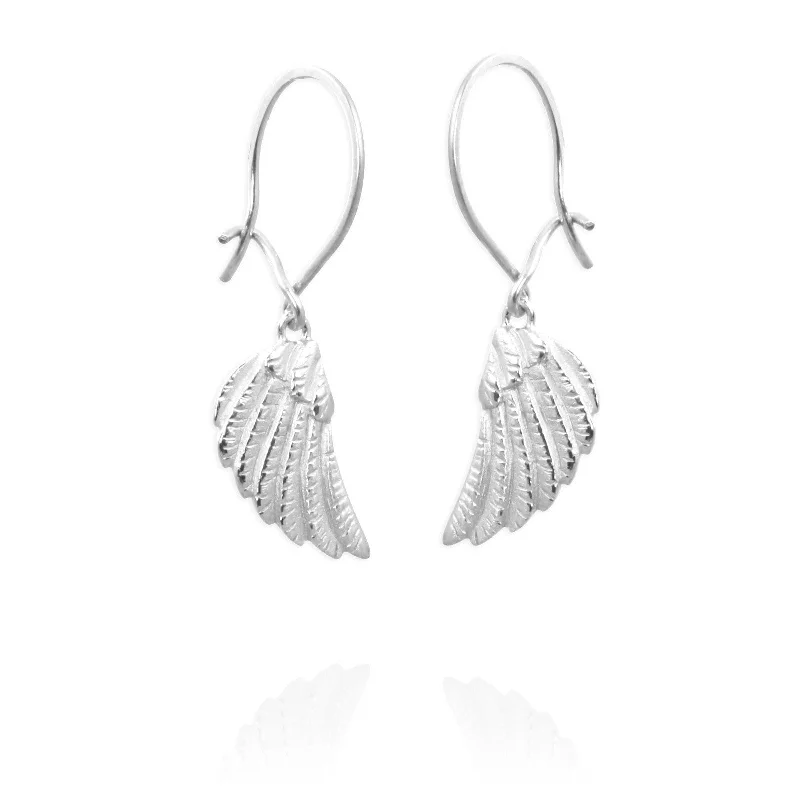 Subtle drop earrings-Wing Hook Earrings