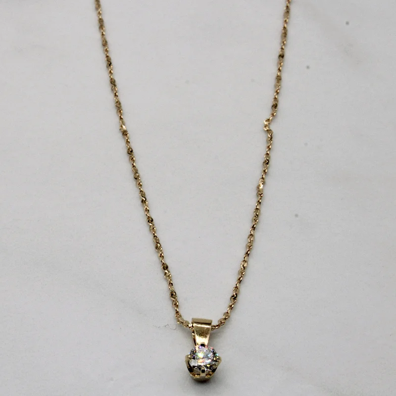 Sleek bar necklaces-Solitaire Diamond Necklace | 0.27ct | 18" |