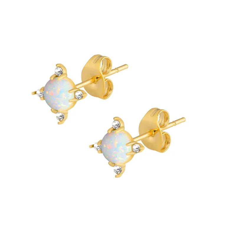 Tide design earrings-Universe Opal Stud Earrings