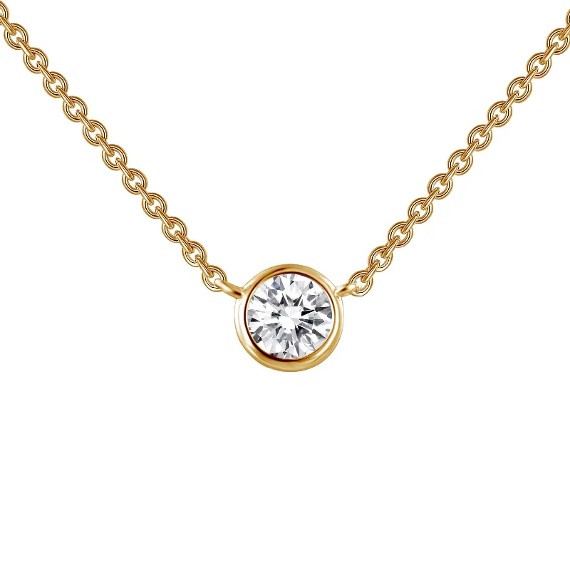 Vivid gem necklaces-Lafonn Classic Round Diamond Necklace N0030CLG18