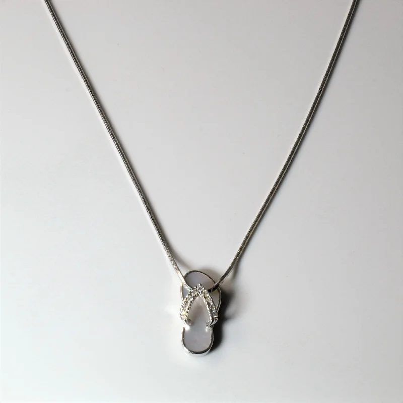 Overhand knot necklaces-Diamond Slipper Necklace | 0.09ctw | 16"|