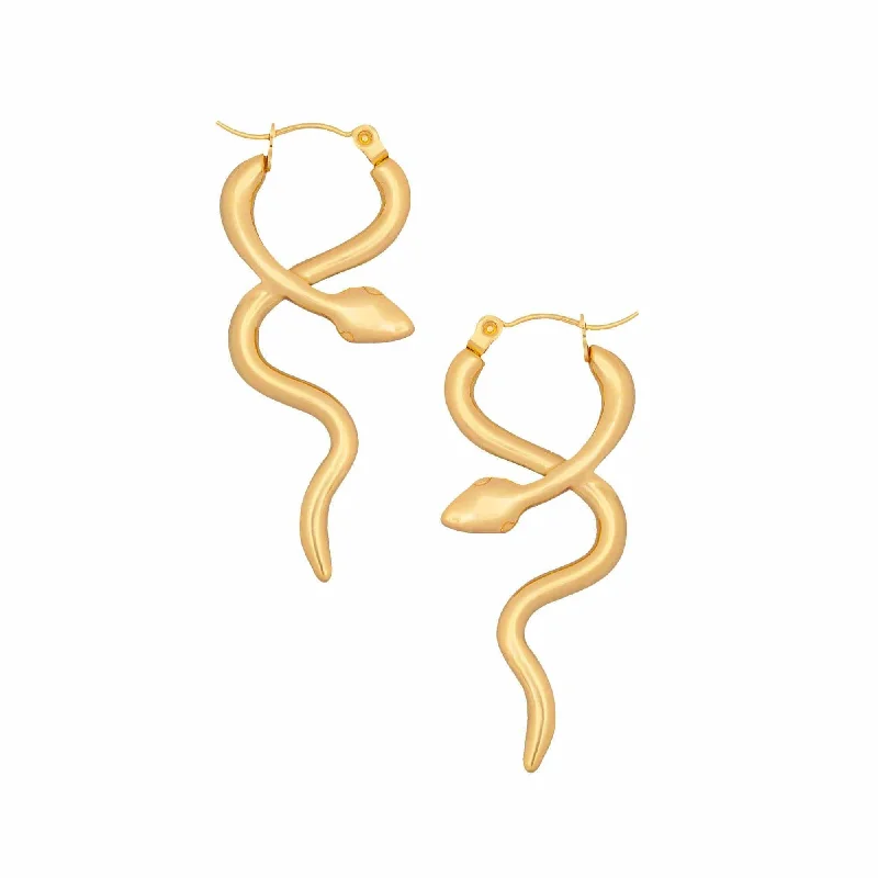 Twine bead earrings-Boa Hoop Earrings