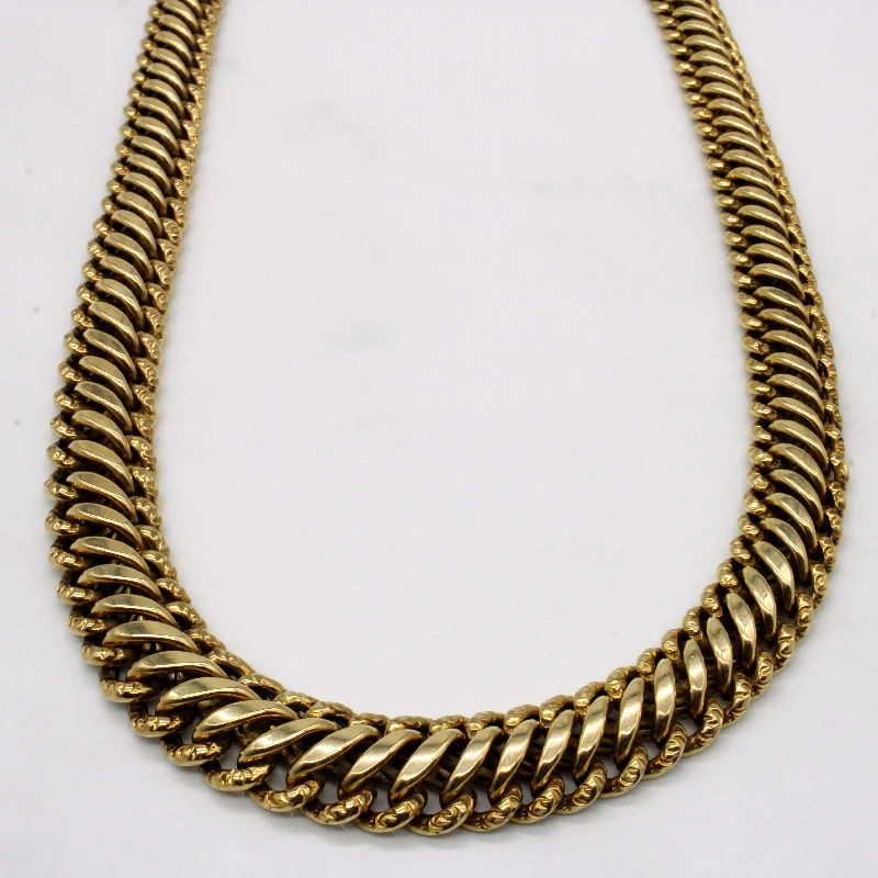 Twist knot necklaces-9k Yellow Gold Graduated Width Necklace | 15" |