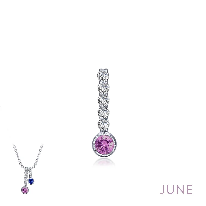 Twist knot necklaces-Lafonn Birthstone Round June Alexandrite Necklace BP003AXP00