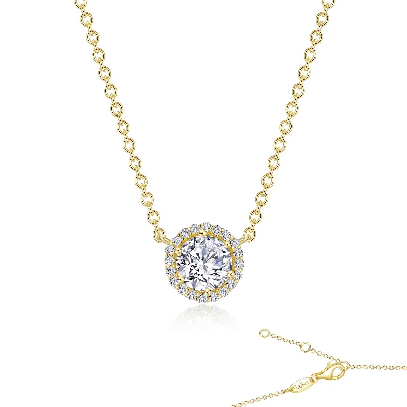 Shiny crystal necklaces-Lafonn Classic Round Diamond Necklace N0038CLG18