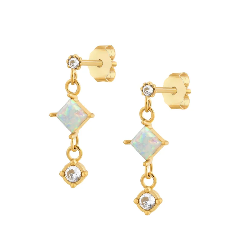 Sleek art earrings-Mackenzie Opal Stud Earrings