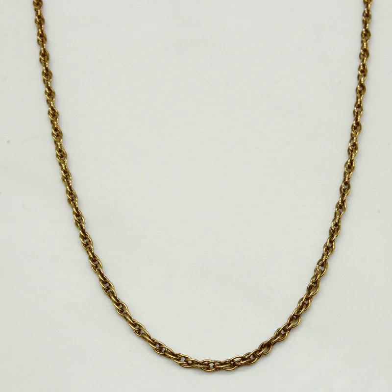 Oval pendant necklaces-10k Yellow Gold Necklace | 20" |