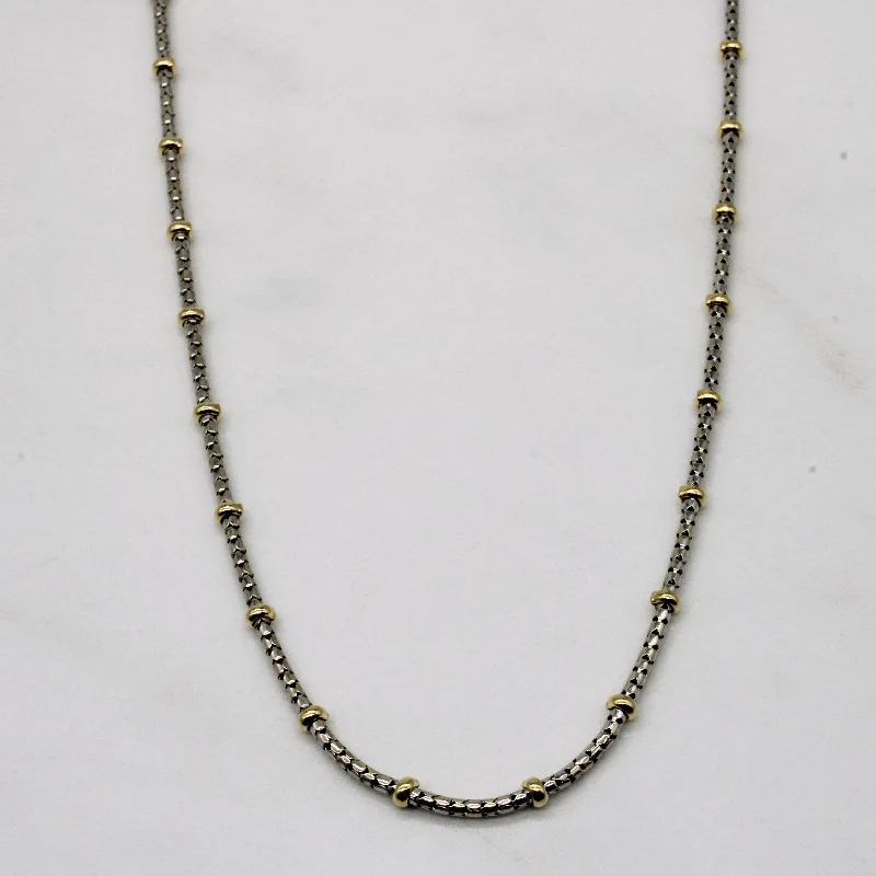 Patina bronze necklaces-14k Two Tone Gold Necklace | 16" |