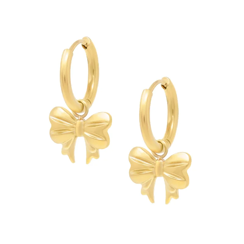 Bead weave earrings-Rosella Bow Hoop Earrings